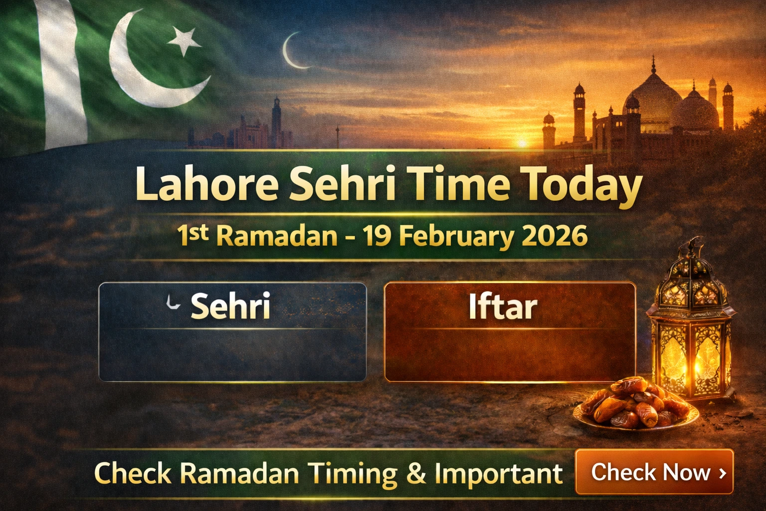 Comparison of Ramadan Sehri times for Lahore and Peshawar.